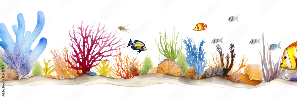 Wall mural PNG Marine life decorate aquarium outdoors animal.