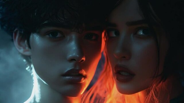 Two People with Different Lights in Animation