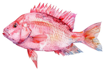 PNG Vibrant watercolor fish illustration