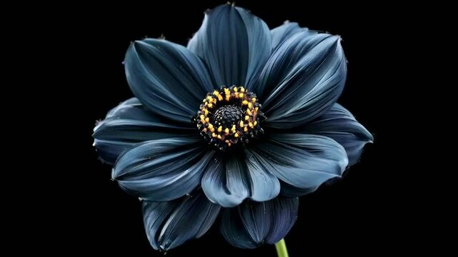 animaton of black spinning flower