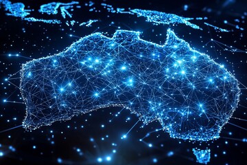 Digital map of australia network connectivity created with generative ai
