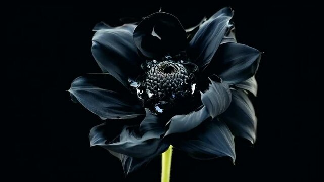 animaton of black spinning flower