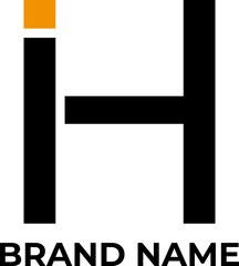 iH letter logo design vector
