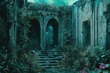 Overgrown Stone Archway Leading to a Mysterious Path