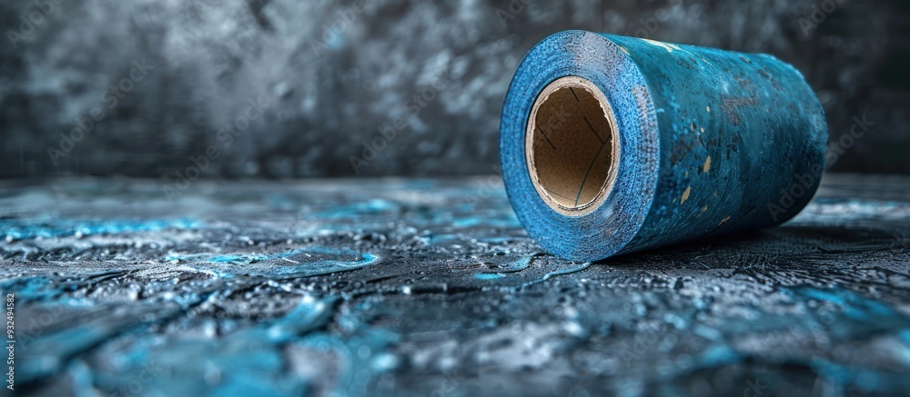 Poster Blue Tape Roll on a Textured Surface