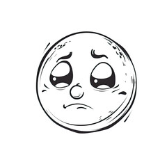 Fototapeta premium Sad Emoticon Or Emoji, Generative AI