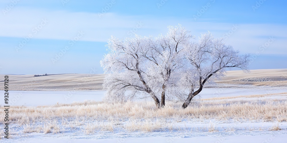 Poster Frigid winter on scenic Saskatchewan plains