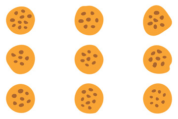 Fototapeta premium Simple cookies set design. Food illustration