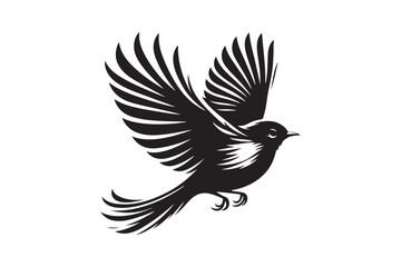 Obraz premium Robin silhouette image vector art Design In White background