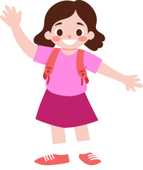 Back to School Cute Kids Illustration Character