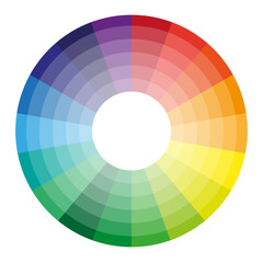 Obraz premium Color wheel illustration. Circular gradient spectrum. Vibrant rainbow palette. Multicolored wheel vector.
