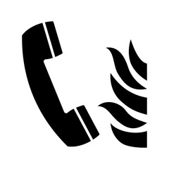 ISO fire prevention safety sign_fire emergency telephone symbol only