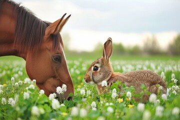 Obraz premium Clover-Sharing Companions