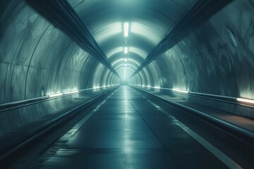 Obraz premium Illuminated Tunnel Vanishing Into Distance