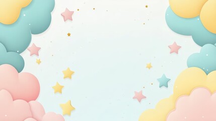 Pastel Clouds and Stars Background