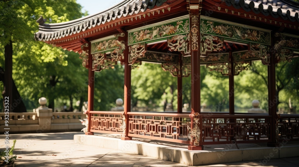 Sticker gazebo in the park 