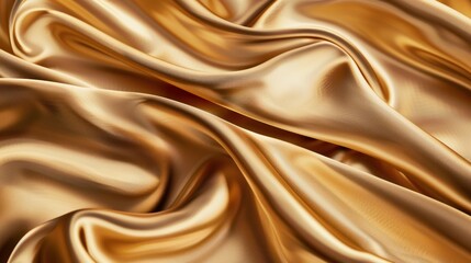 Fototapeta premium Golden Satin Draped Fabric