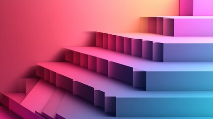 Gradient Infographic Steps Design. A Modern and Colorful Illustration Featuring a Sequence of Steps with Smooth Gradient Transitions, Ideal for Visualizing Processes, Workflows, 