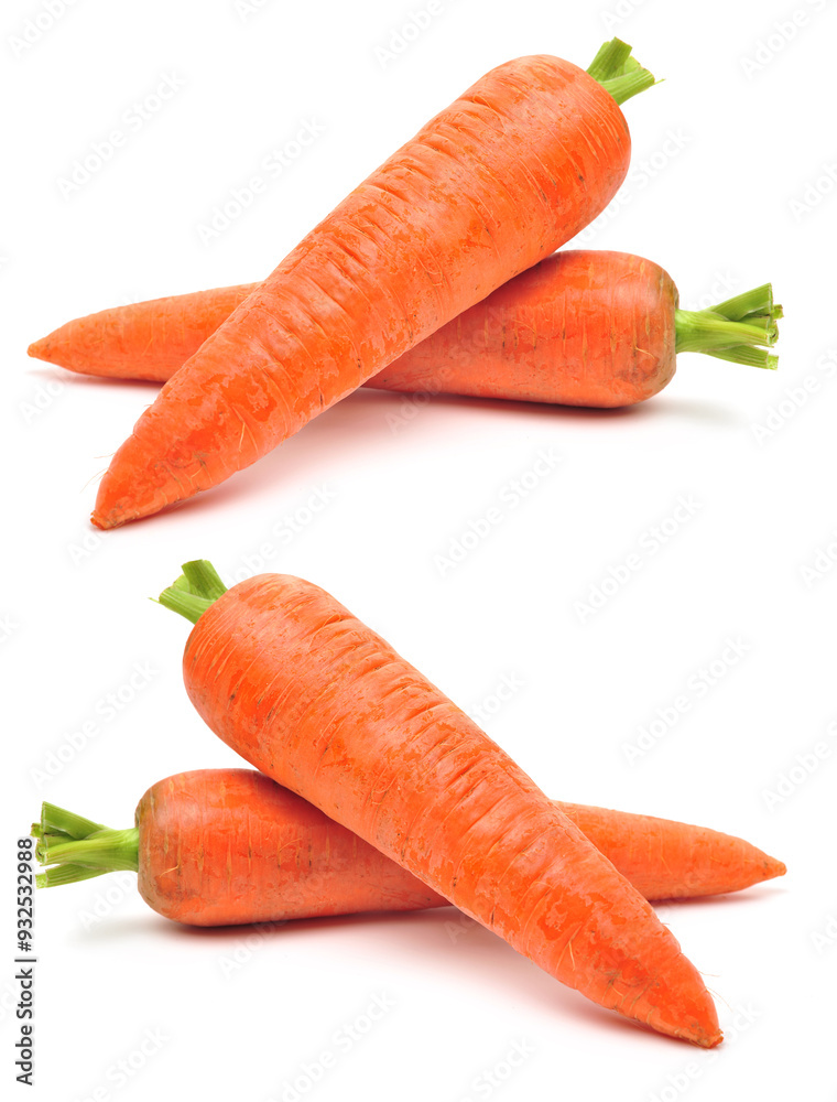 Poster fresh carrot on a white background