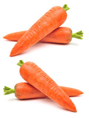 Fresh carrot on a white background