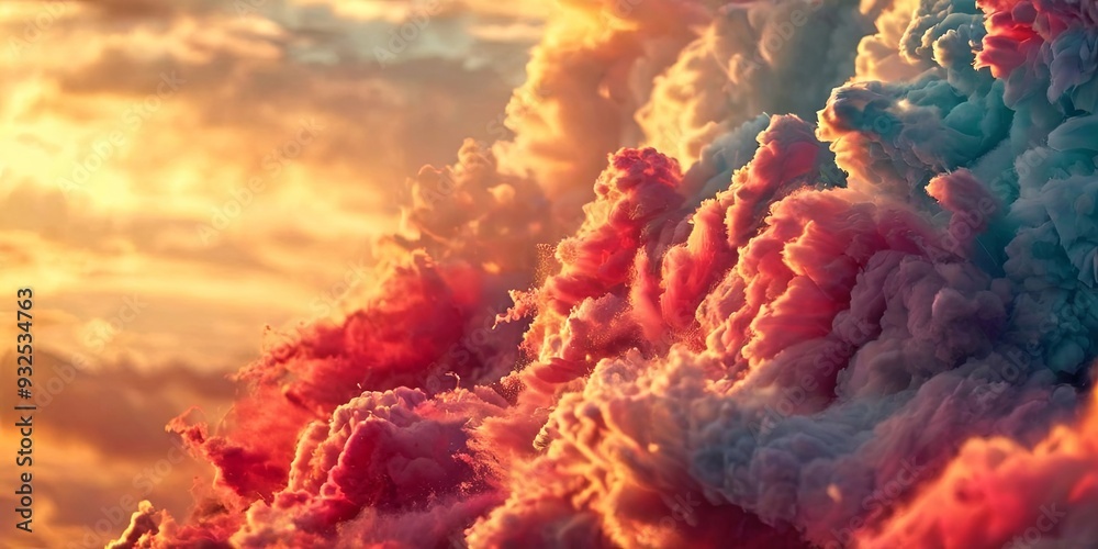 Poster a colorful cloud with a red and blue swirl