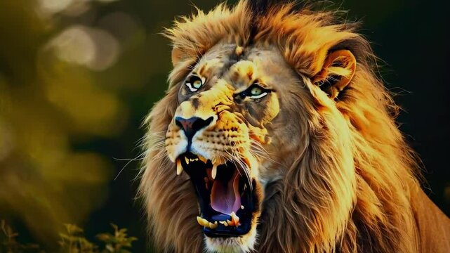 Majestic Lion Roaring