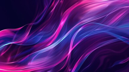 Abstract Purple and Blue Neon Light Waves