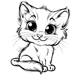 Cute cat coloring pictures for kids,cartoon
