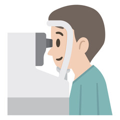 眼圧検査のイラスト