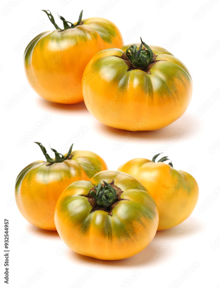 Poster fresh tomatoes on white background