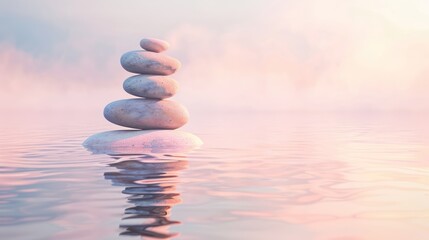 Obraz premium Zen Stones in Tranquil Waters