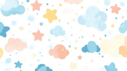 Cute Cloud and Star Pattern