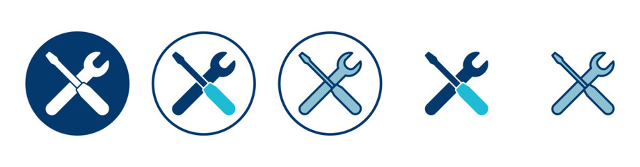 Repair icon vector isolated on white background. Wrench and screwdriver icon. settings vector icon. Maintenance. tools