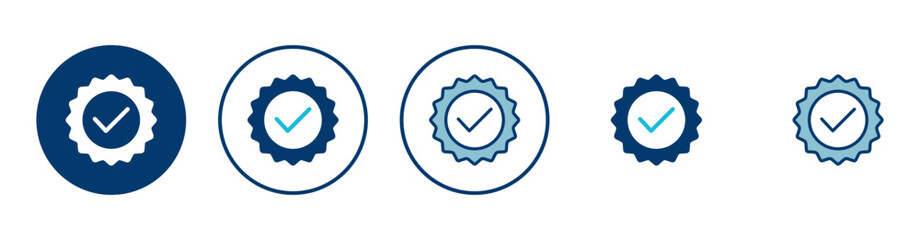 Approved icon vector isolated on white background. Certified Medal Icon vector. check mark