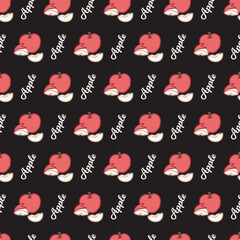 Fruit Themed Seamless Bold Apple Fruit Pattern. Perfect for culinary or nature-themed projects, this pattern offers a versatile backdrop for fabric, wrapping paper, or home decor.