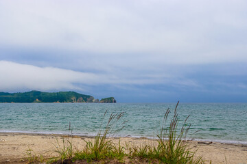 Seaside vacation. Beautiful wave. Turquoise sea