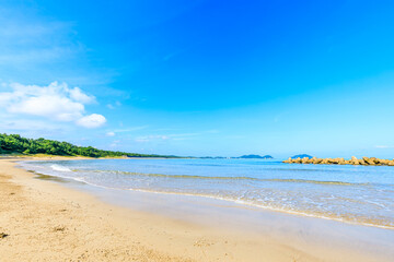 夏のさつき松原の海　福岡県宗像市　The sea of ​​Satsuki Matsubara in summer. Fukuoka Pref, Munakata City.