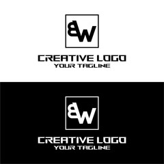 creative letter logo bw desain vektors