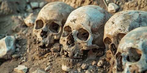 Ancient Human Skeletons Unearthed in Archeological Excavation