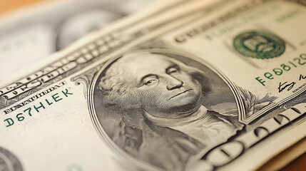 A close up of a US dollar bill with George Washington's face on it. The bill is from the year 2011