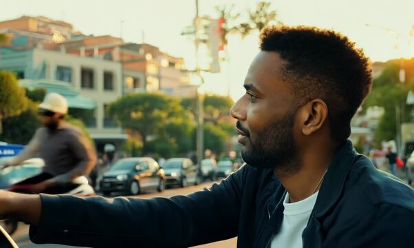 Malagasy Man Parallel Parking in Busy Urban Street
