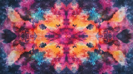 Abstract Ethnic Tie Dye Artwork Bohemian Fashion Design Featuring a Tie Dye Motif Watercolor Dirty Art Print