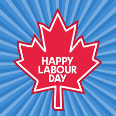 happy canadian labor day with canada leaf silhouette