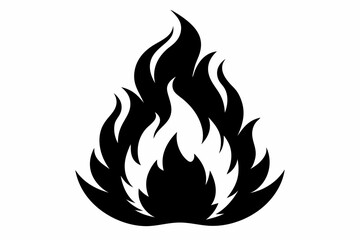 

flame and fire black icon silhouette vector, Fire flame icon
