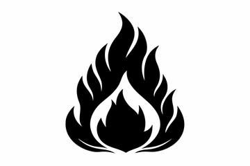 

flame and fire black icon silhouette vector, Fire flame icon

