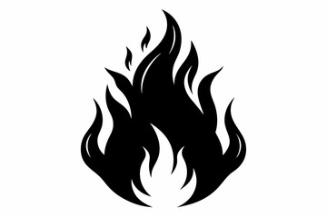 

flame and fire black icon silhouette vector, Fire flame icon

