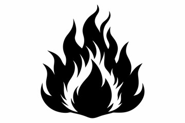 

flame and fire black icon silhouette vector, Fire flame icon
