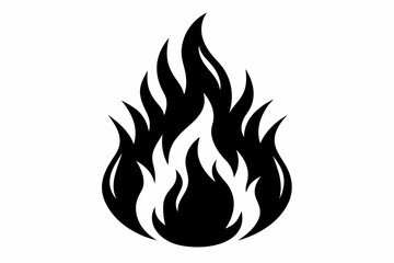 

flame and fire black icon silhouette vector, Fire flame icon
