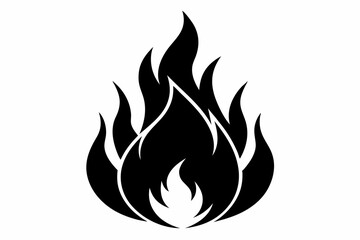 

flame and fire black icon silhouette vector, Fire flame icon
