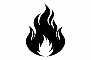

flame and fire black icon silhouette vector, Fire flame icon
